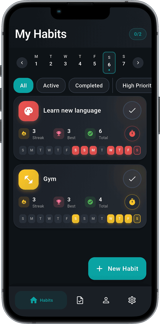 Routine Path App Interface